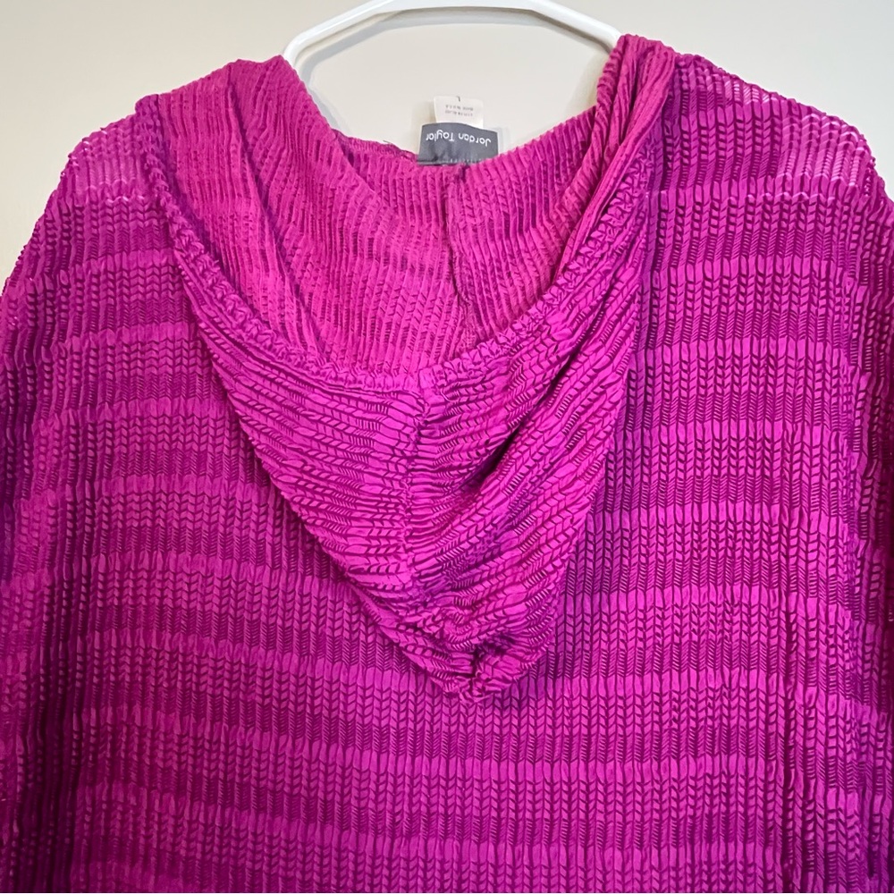 Jordan Taylor Magenta Pink Hooded Swimsuit Cover-up L made in USA - Picture 9 of 10